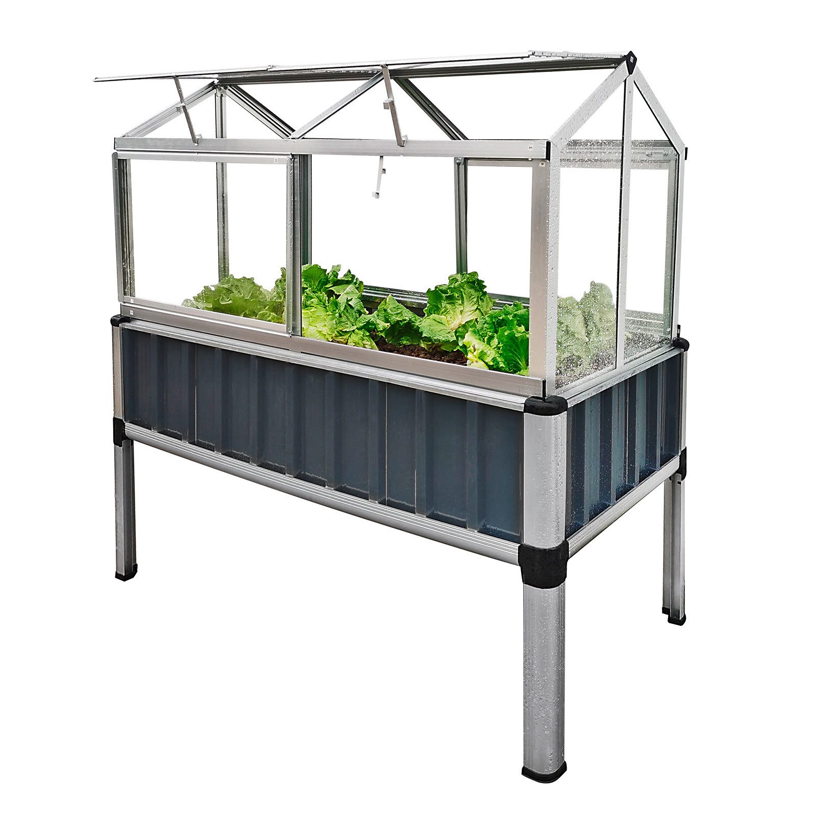 DEMA Hochbeet Eden aus Aluminium, mit Gewächshausaufsatz