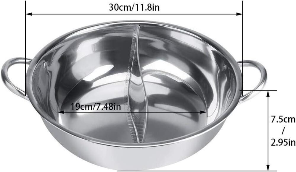 FELIXLEO Elektrische Grillpfanne Mandarin Duck Hot Pot Kocher 30cm Edelstahl Doppeltopf Shabu