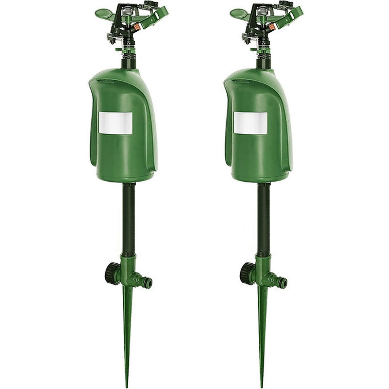 ISOTRONIC Wasserstrahl-Tiervertreiber Wasserstrahl Tiervertreiber, Bewegungssensor, 10m Reichweite, Solar, 2-tlg., 1er/2er-Set, Tierfreundliche Wasserstrahl-Abwehr 120° Sensor & 10m Sprühreichweite
