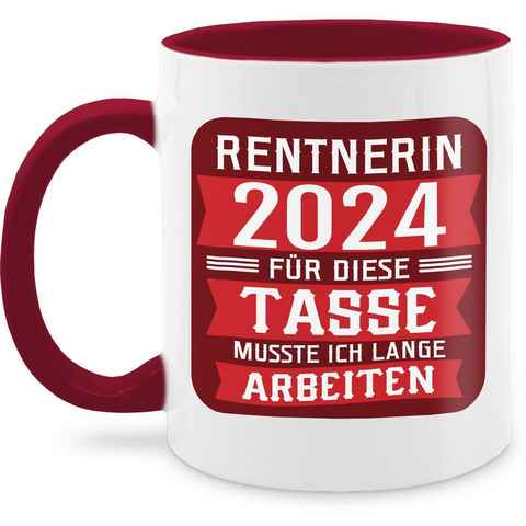 Shirtracer Tasse Rentnerin 2024 - rot, Keramik, Rentnerin Tasse