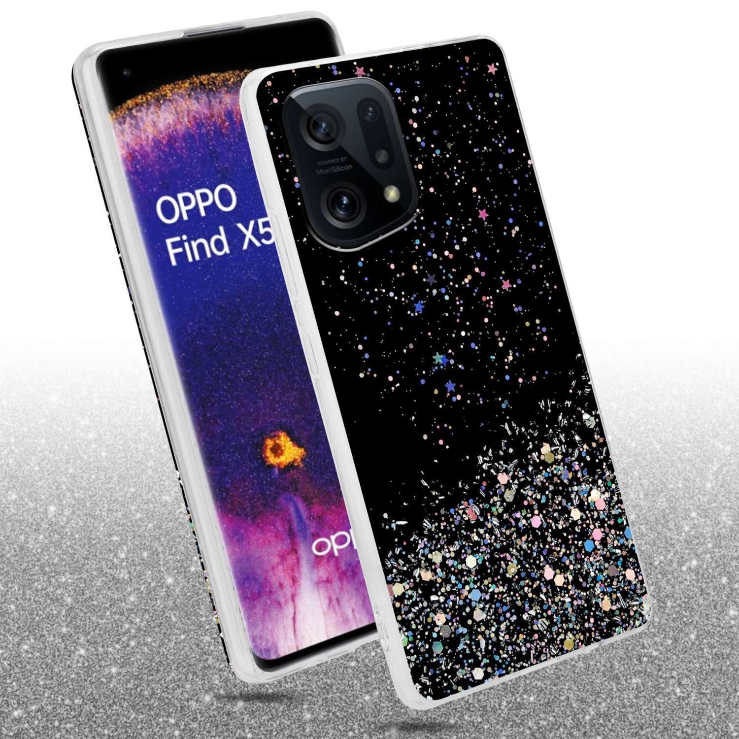 Cadorabo Handyhülle für Oppo FIND X5 Hülle Oppo FIND X5, Flexible TPU Silikon Handy Schutzhülle - Hülle - mit Glitzer
