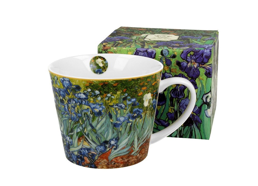 Duo-Gift Кружки Porzellan ca- 610 ml - Blumen Mug/ Tee/KaffeeTasse / Tiere / Vogel, Porzellan Jumbobecher IRISES von Van Gogh aus der Art Gallery-Kollektion, Kollektion, mit Geschenkbox / Ideal als Geschenk