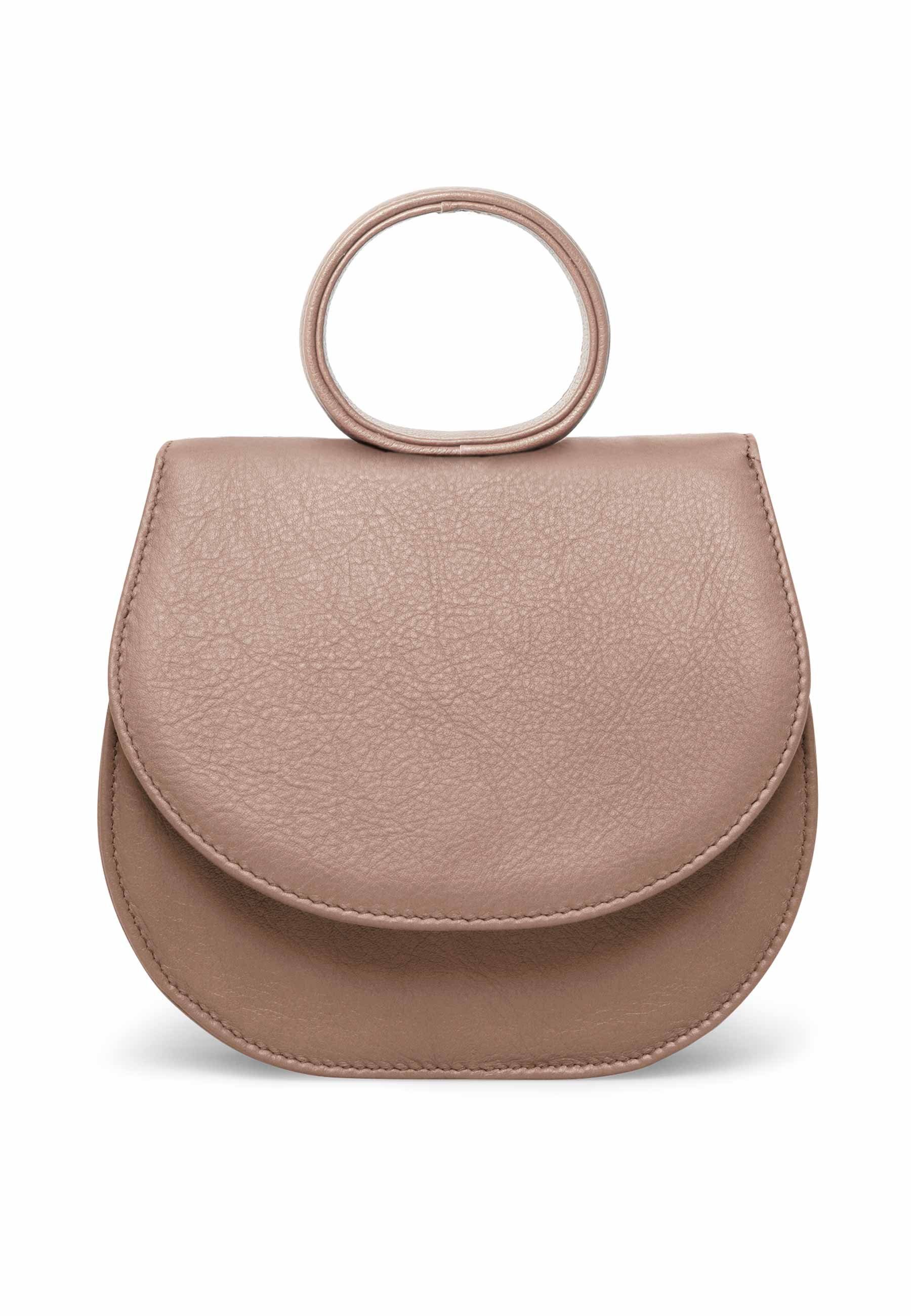 GRETCHEN Schultertasche Ebony Mini Loop Bag, aus italienischem Kalbsleder beige