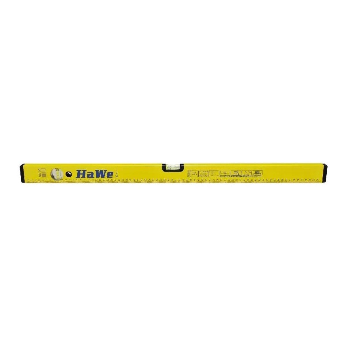 HaWe Wasserwaage HaWe Alu Wasserwaage 100 cm gelb mit 2 Libellen, 100cm Messwerkzeug Schlagfest Winkelmesser