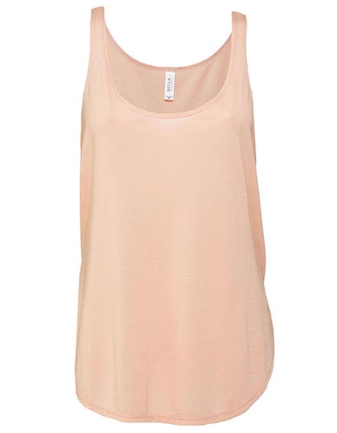 Shirt / Passform Tank Tanktop Peach Seitenschlitze Damen / Top Bella ärmelloses U-Ausschnitt, 1er mit weiter sommerliches, 2er-Pack (2-tlg)