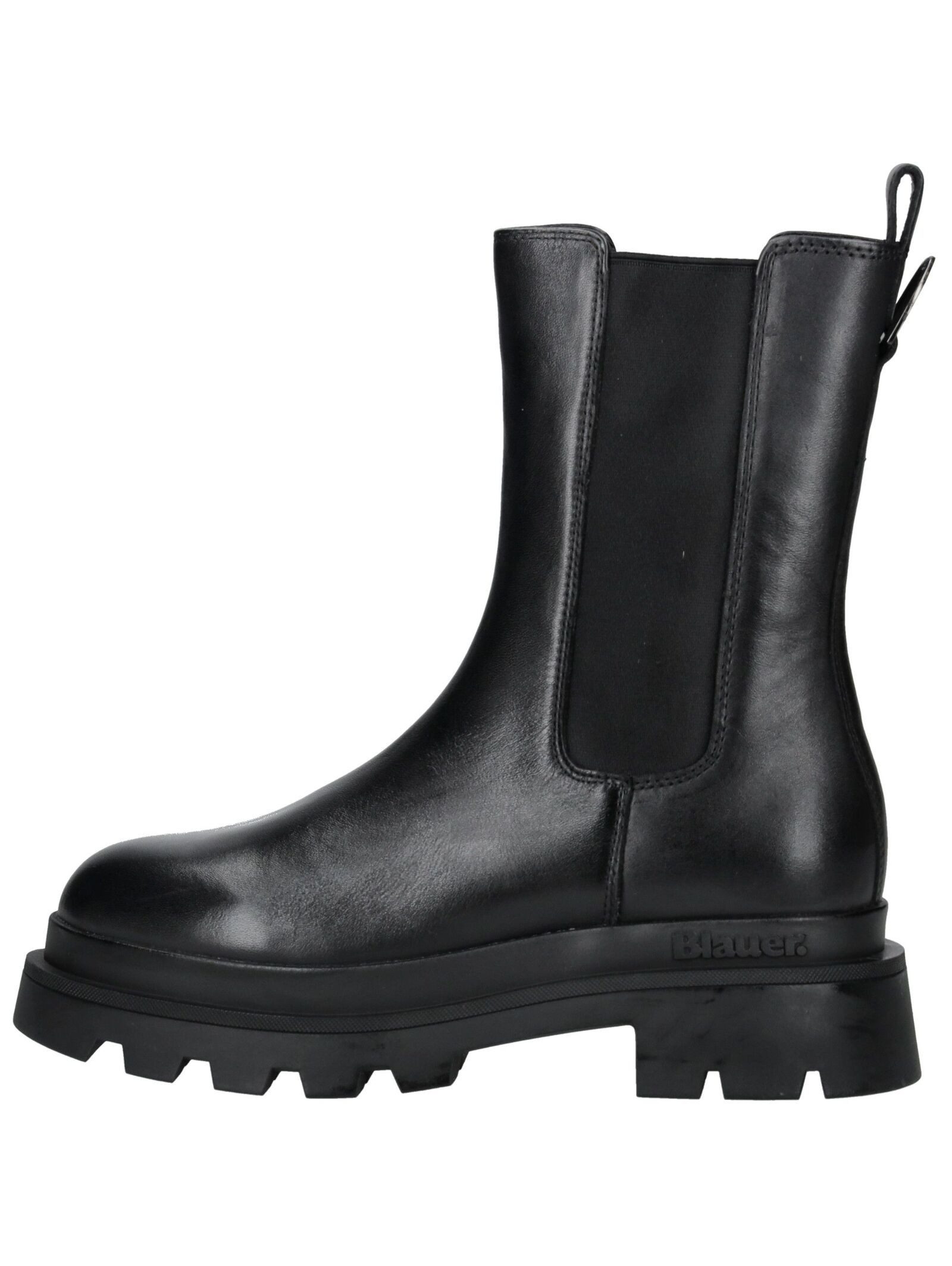 Blauer Stiefelette Leder/Textil Stiefelette günstig online kaufen