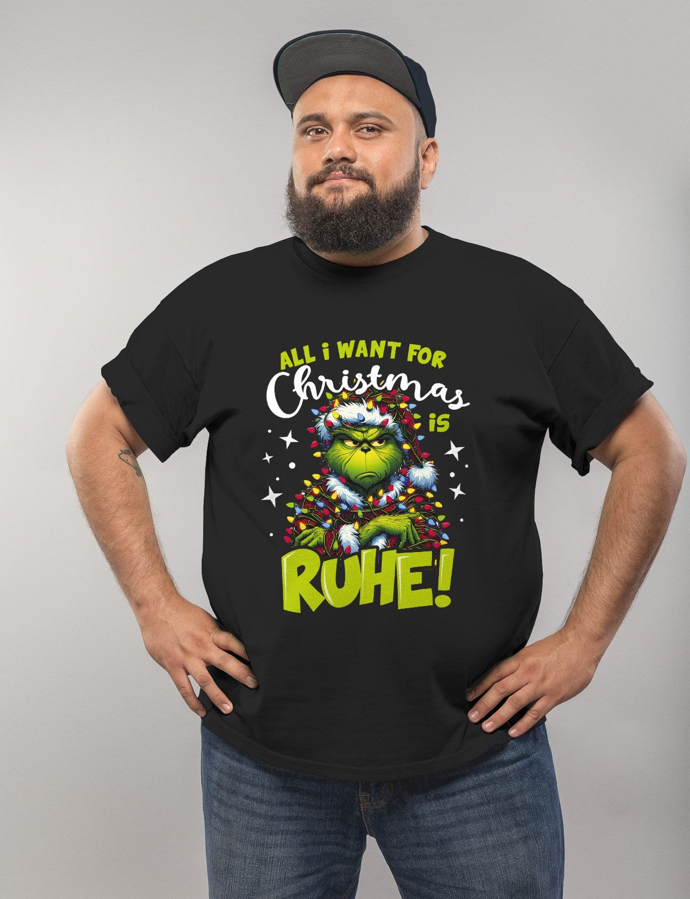 MoonWorks Print-Shirt Herren T-Shirt Weihnachten Ruhe günstig online kaufen