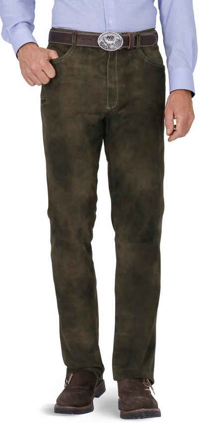 Spieth & Wensky Regular-fit-Jeans SPIETH & WENSKY Leder-Jeans Tassilo lava Ziegenveloursleder
