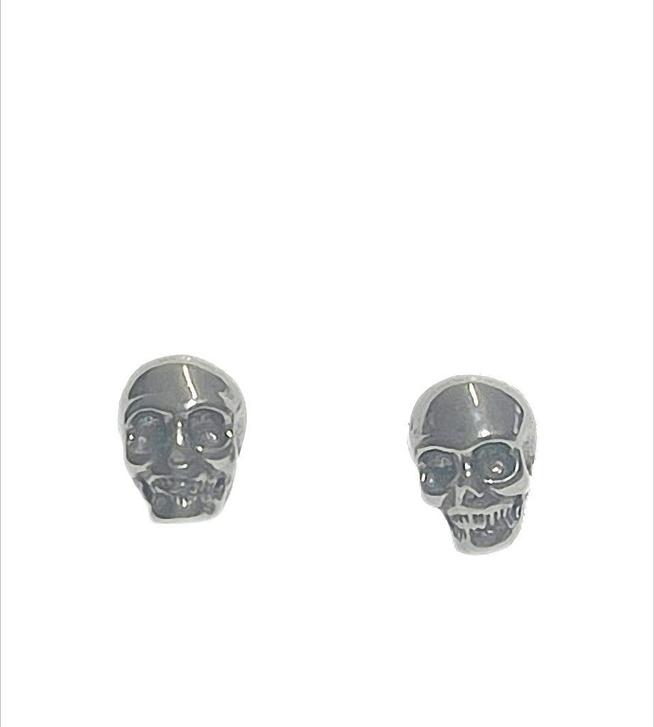 Westernlifestyle Paar Ohrstecker Dark Spirit Skull Ohrstecker Totenkopf aus Edelstahl – 8 × 13 × 10 mm