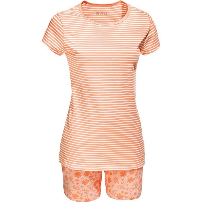 REDBEST Pyjama Damen-Shorty Single-Jersey Streifen