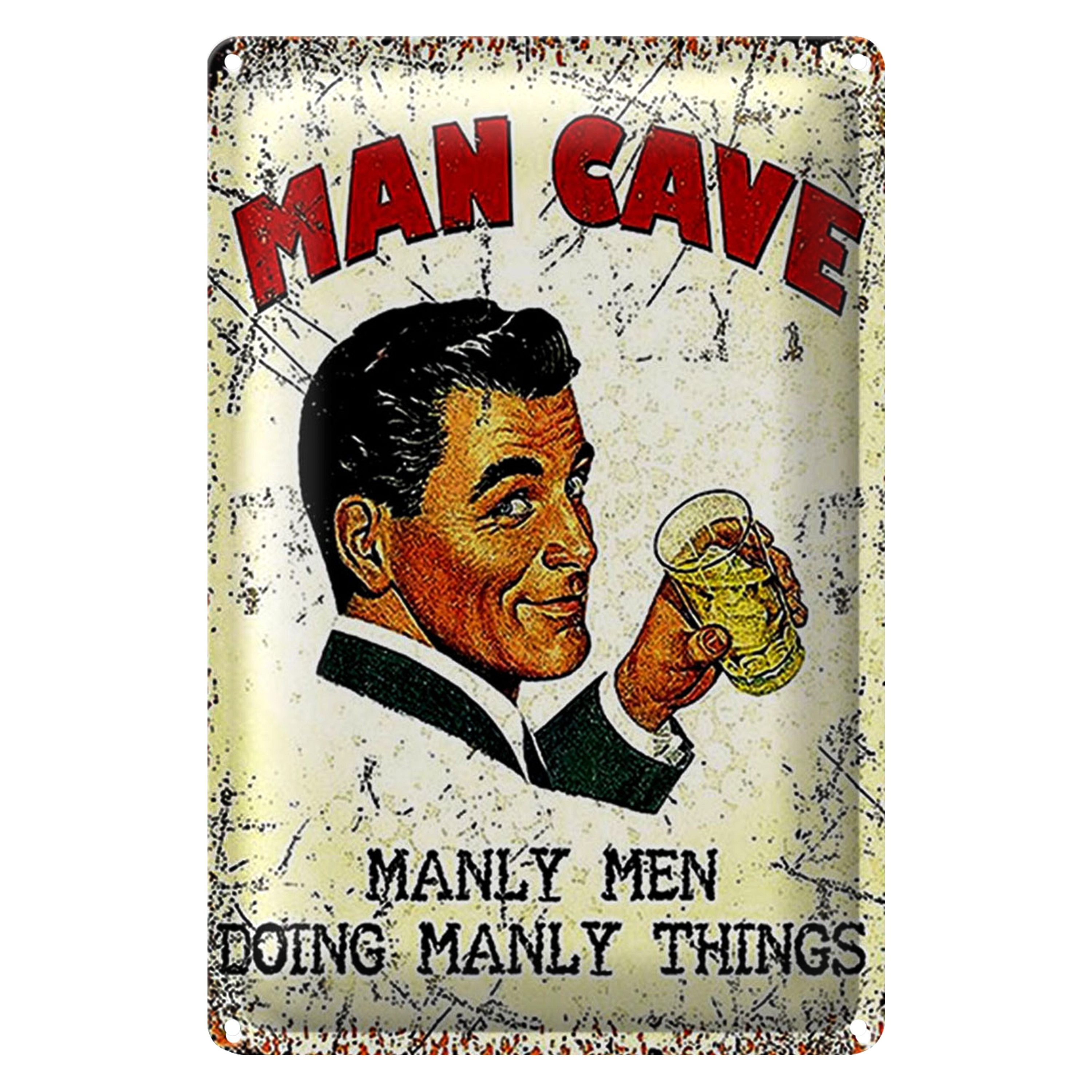 Roomando Metallschild Retro 30x40cm Man Cave manly men manly things