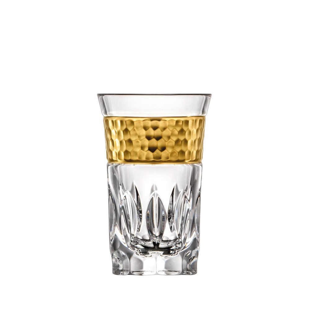 ARNSTADT KRISTALL Schnapsglas Bloom Gold (8 cm) Mundgeblasen · von Hand geschliffen · Made in German