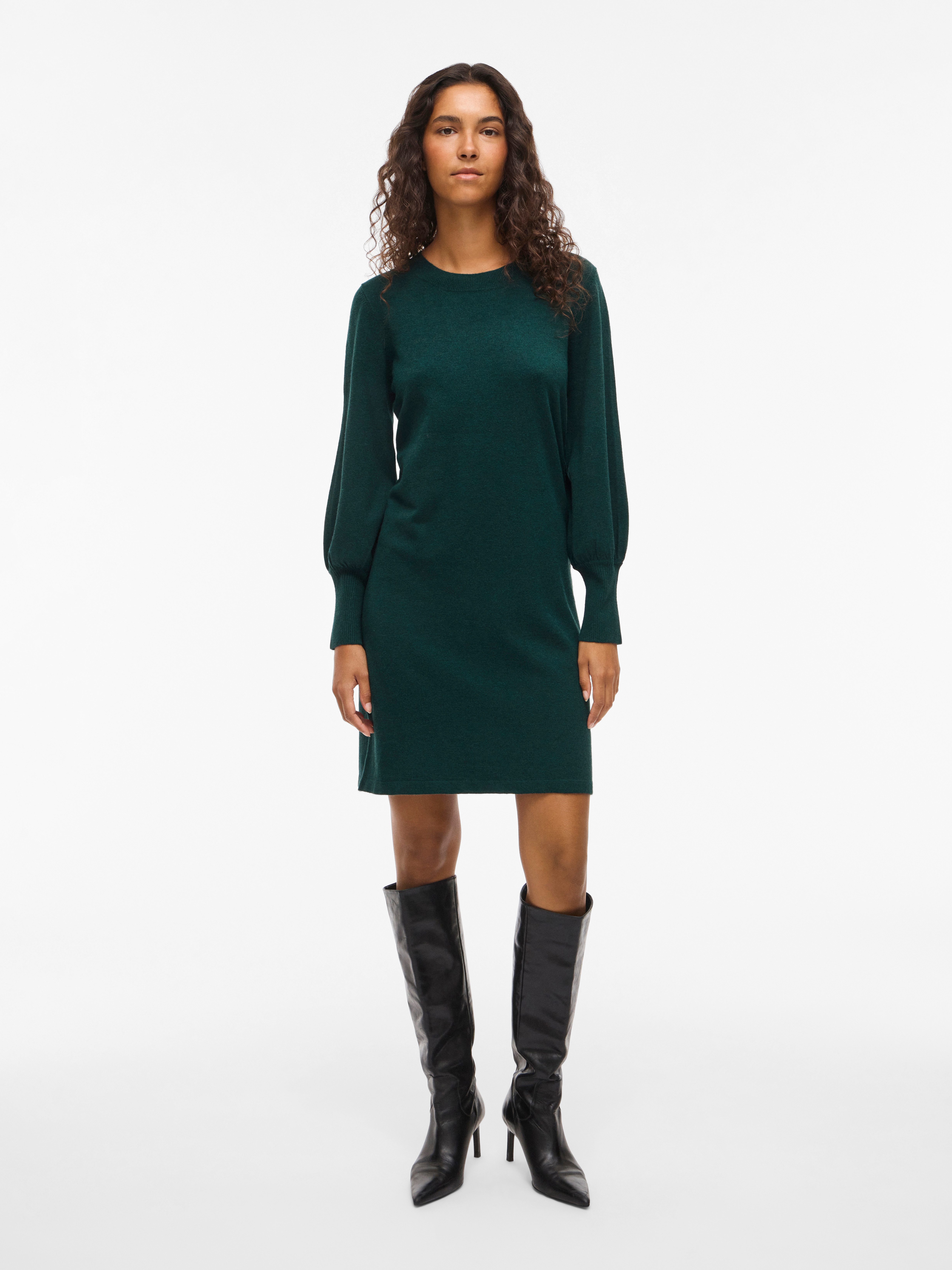 Vila Strickkleid VIKERRY O-NECK KNIT DRESS - NOOS Materialmix, regular fit