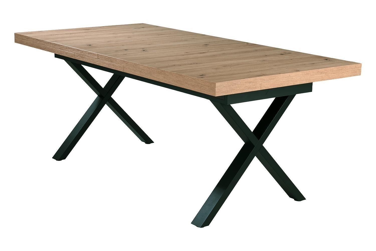 Mäusbacher Esstisch TAVOLO PLUS, Braun, Schwarz, Metallgestell, Ausziehbar, B 200/250 x H 79,5 x T 100 cm