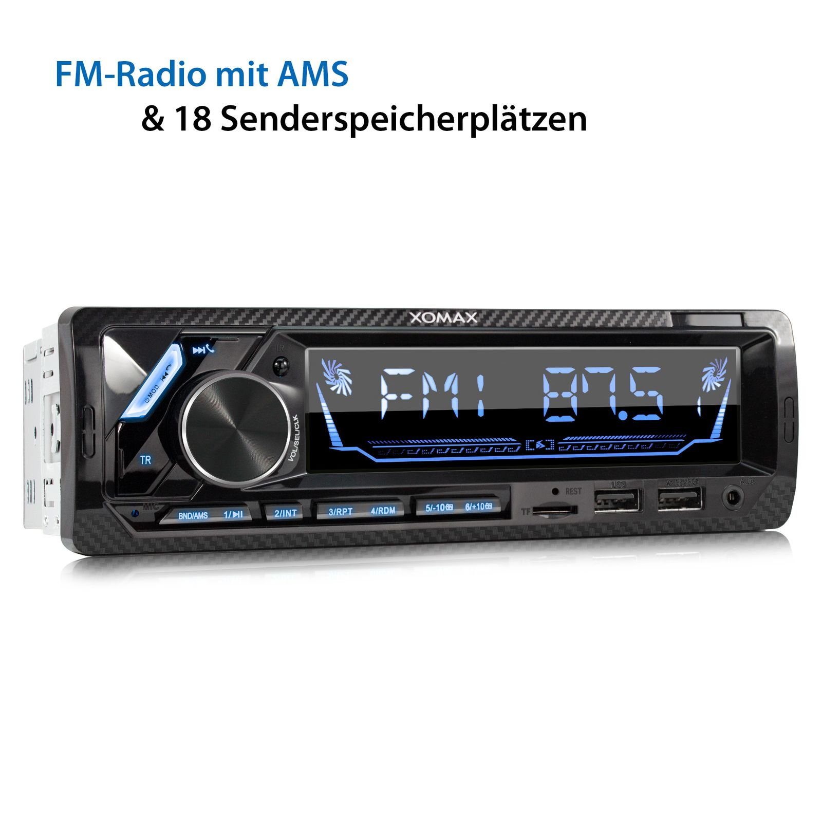 XOMAX XM-RD283 Autoradio Autoradio Bluetooth, DAB+ AUX, plus, SD, USB, 2x mit DIN 1