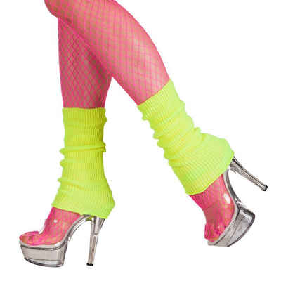 Boland Kostüm Retro-Beinstulpen neon-gelb, Für warme Knöchel und einen heißen Look: 80er Retro Stulpen