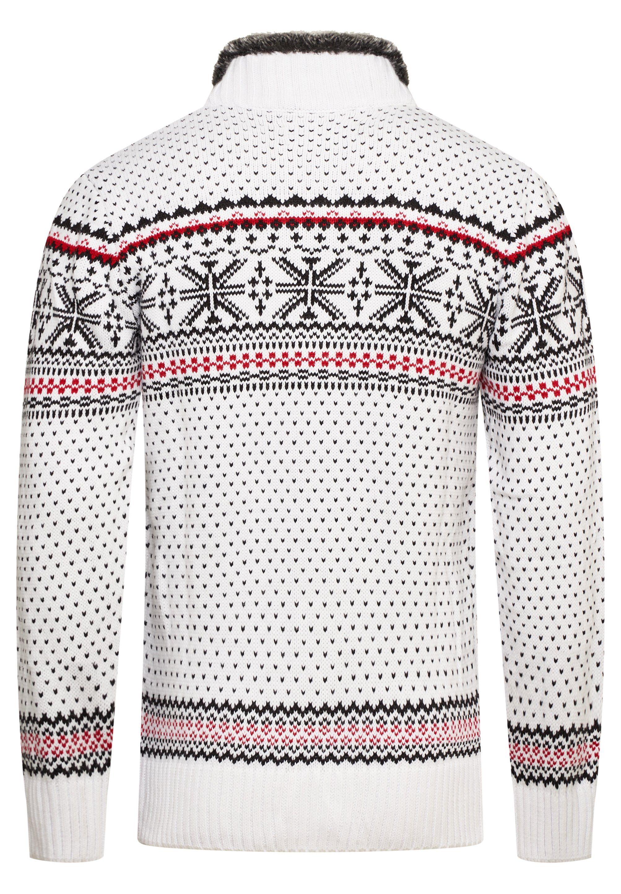 behype Cardigan BKIANA Strickjacke Grobstrick Norweger-Muster günstig online kaufen