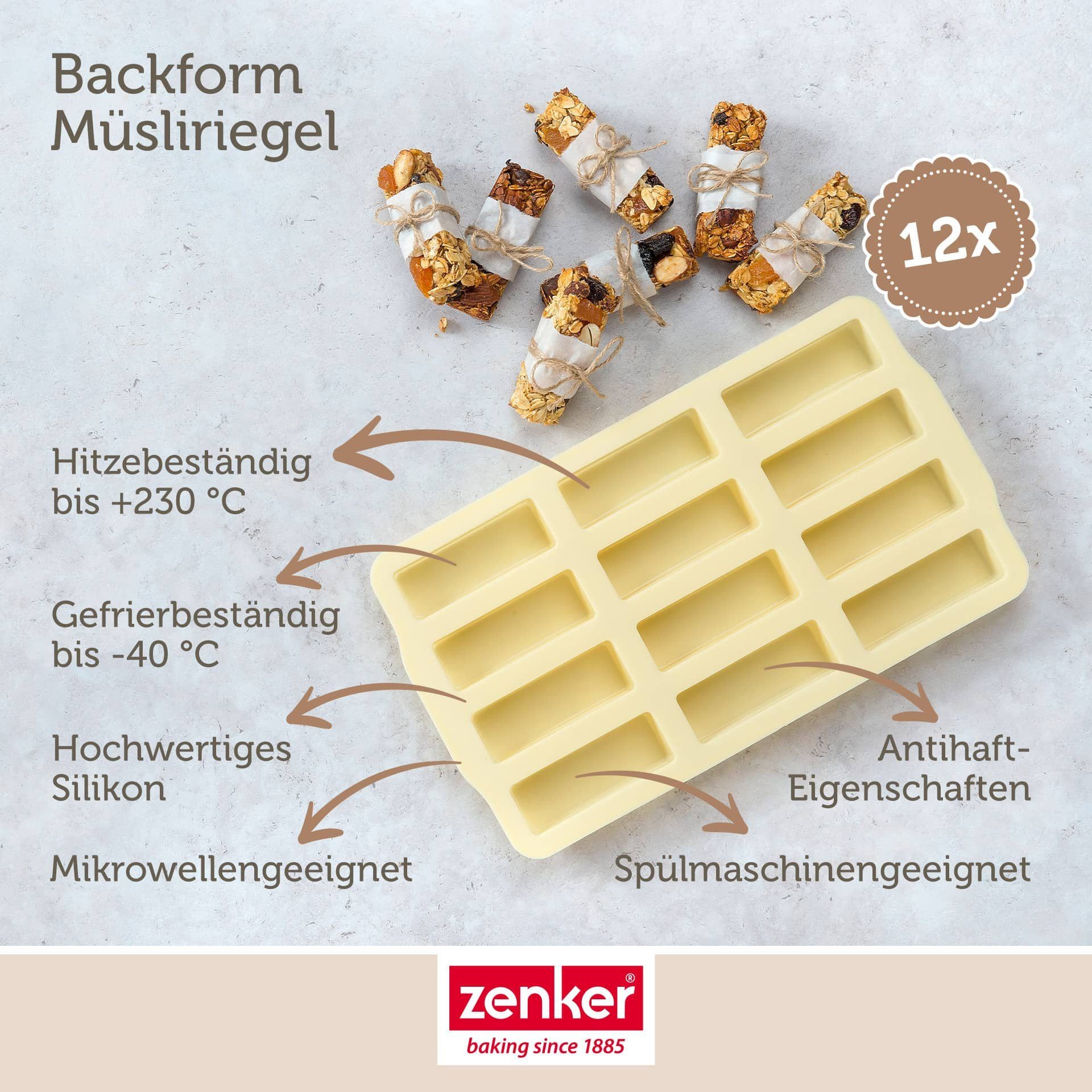 Zenker Müsliriegelform Zenker Müsliriegel Silikonbackform 2er-Set – zum Backen von 24 Riegel