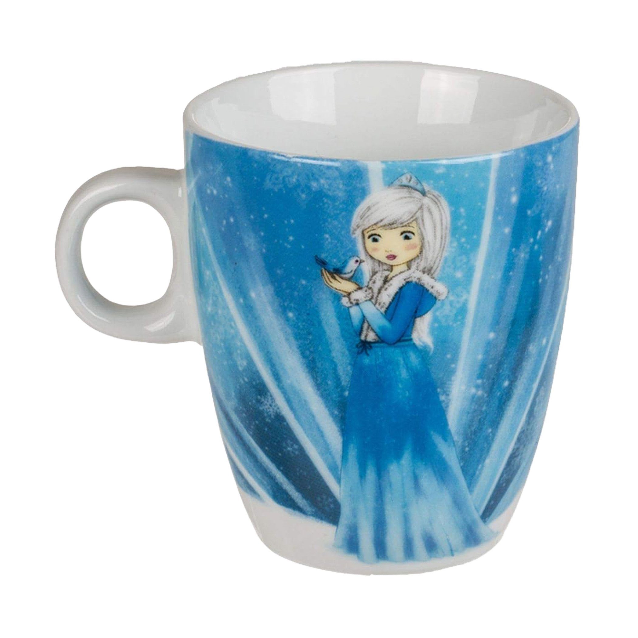 Haus und Deko Geschirr-Set Tasse Becher Eisprinzessin Trinkbecher Kindertasse mit Motiv Milch (1-tlg), Keramik