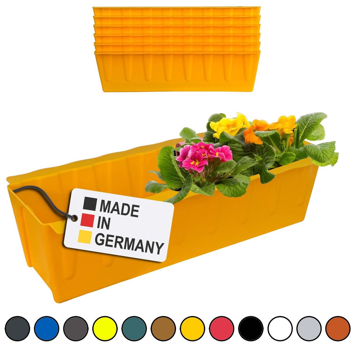 BURI Blumenkasten Blumenkasten Europaletten 6er-Set Gelb Pflanzkasten Balkonkasten