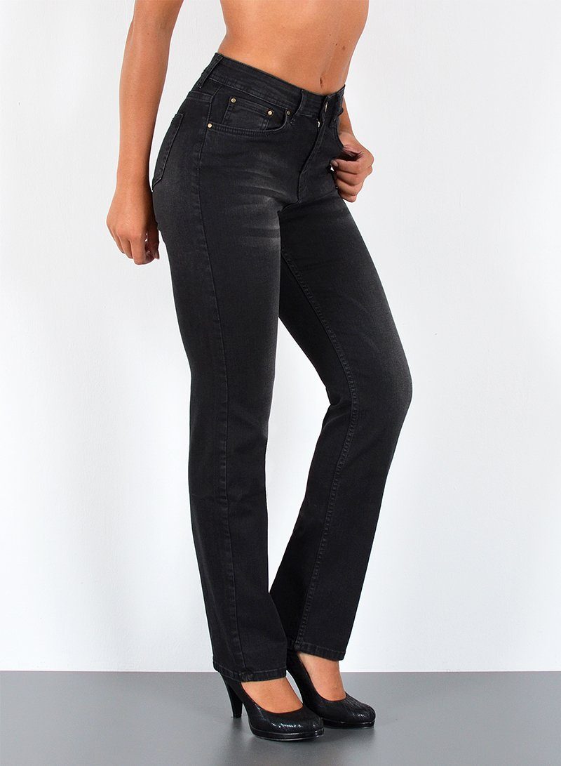 ESRA Straight-Jeans Premium Damen Straight Fit Jeans High Waist Hose bis Übergröße G5 Jeans Damen Straight Fit High Waist Damen Jeans Regular Stretch-Jeans – Bild 4 von 5