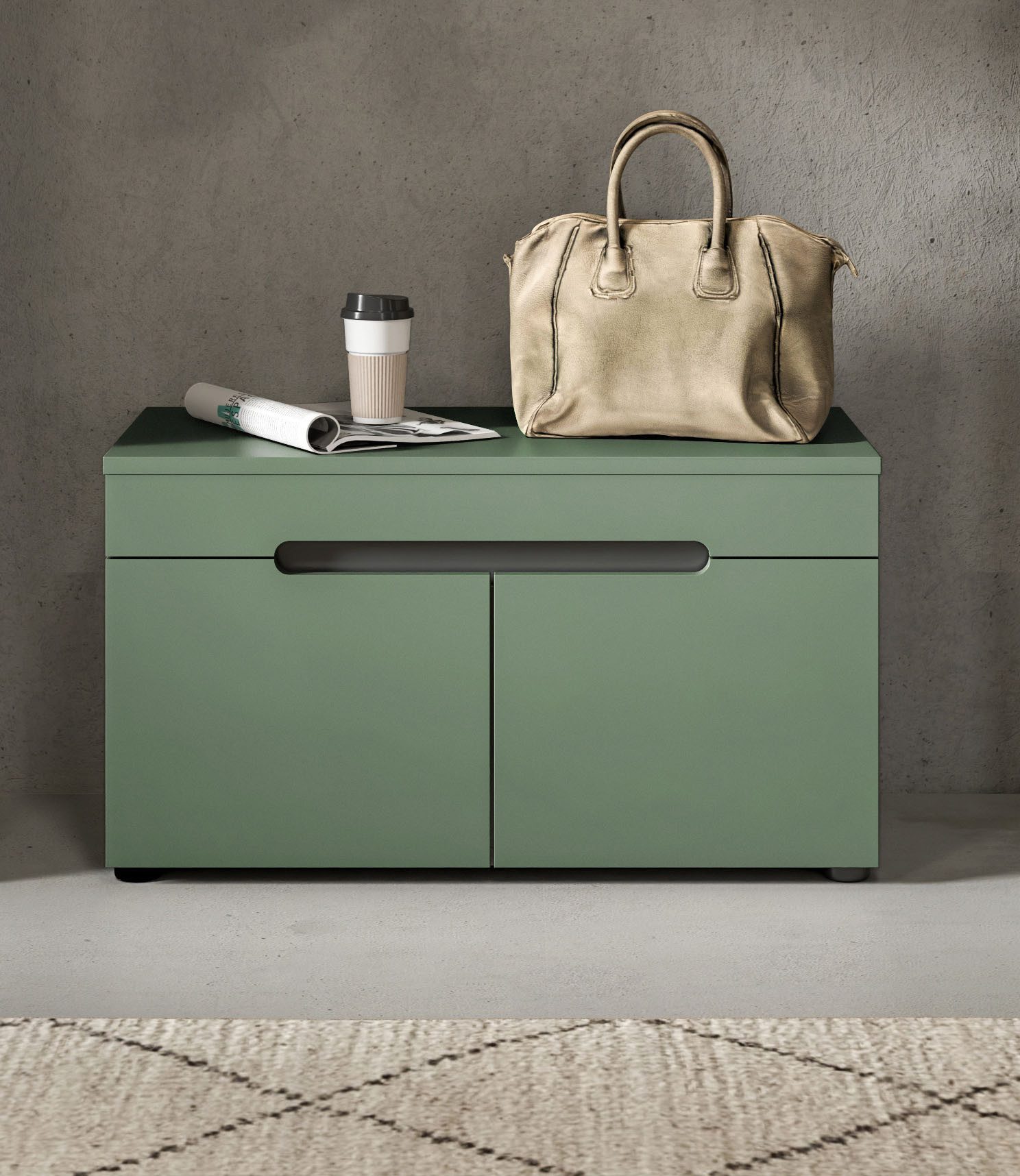 Home affaire Sitzbank REHAT, TOPSELLER!, Breite 80cm, 2 Türen, 2 Fächer (in verschiedenen Farben erhältlich), Garderobenbank, Flurbank, Dielenbank, Bank mit Stauraum, Bank