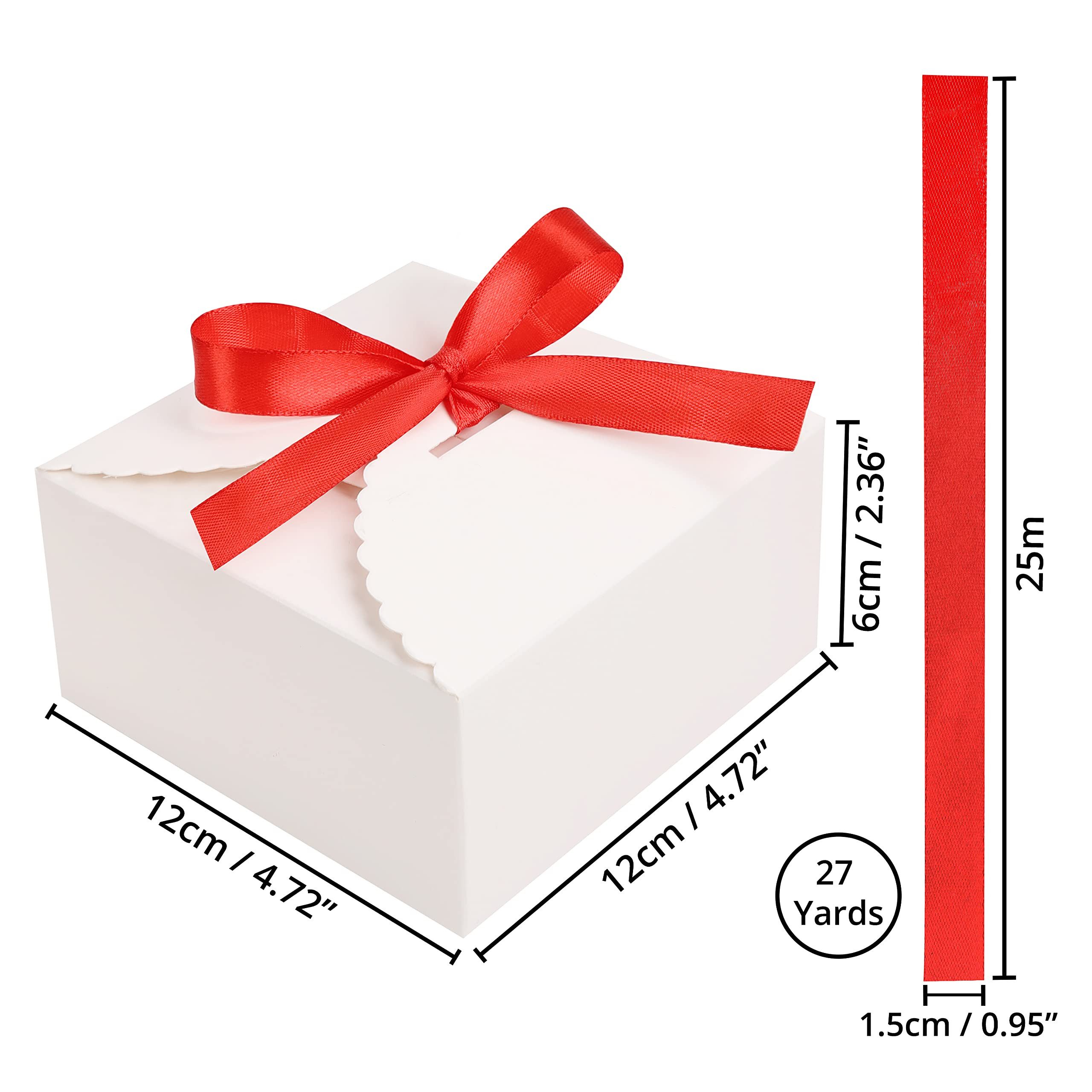 Thumbnail - Belle Vous Geschenkbox Weiße Präsentbox - 50 Stück - 12x12x6 cm - Backwaren/Kuchen (50 St)
