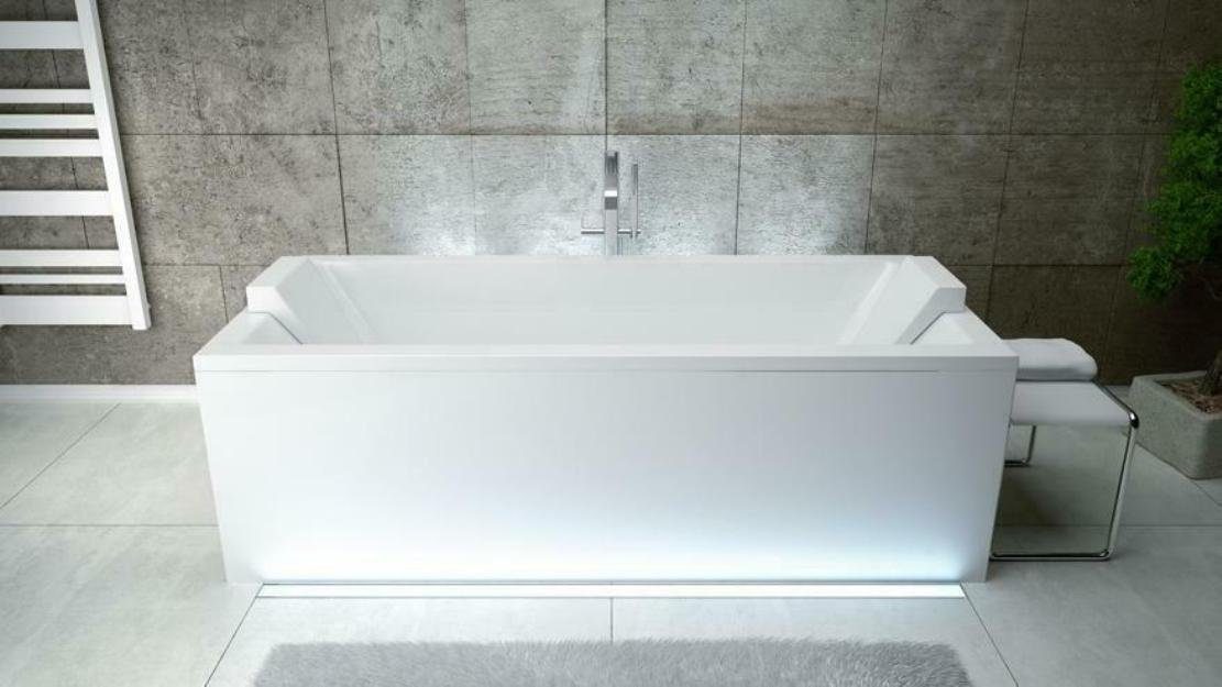 Xlmoebel Badewanne Rechteckige Eckwanne in Weiß aus hochwertigem Material, (1-tlg), Hergestellt in Europa