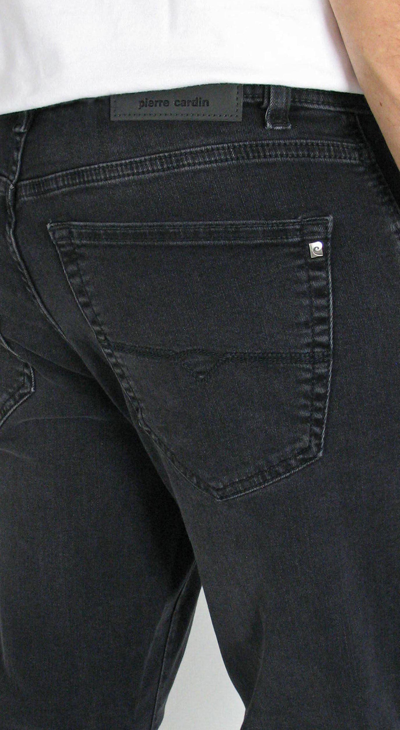 Rivet Cardin Comfort Fit 5-Pocket-Jeans Black Green Stone Pierre Stretch Denim Used Dijon