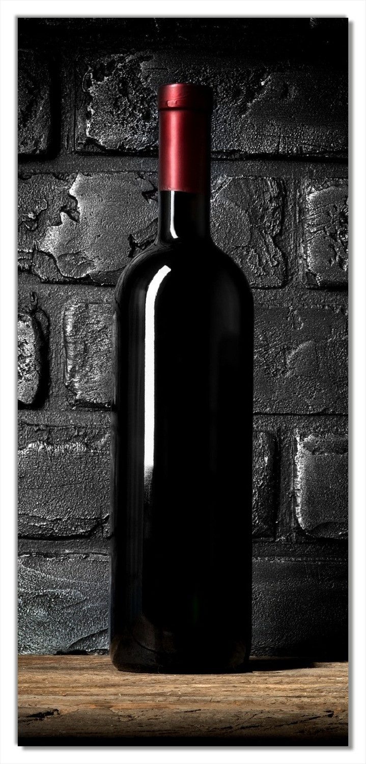 Türtapete Rotwein-Flasche am Abend
