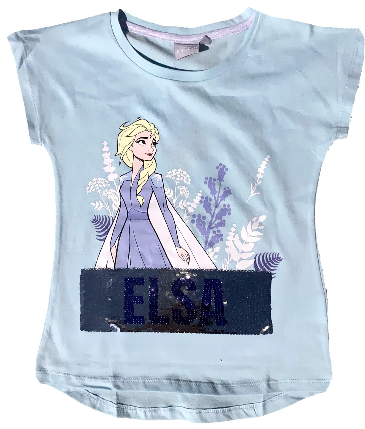 Disney Frozen Langarmshirt FROZEN Eiskönigin Anna + Elsa Wende Pailetten Longsleeve