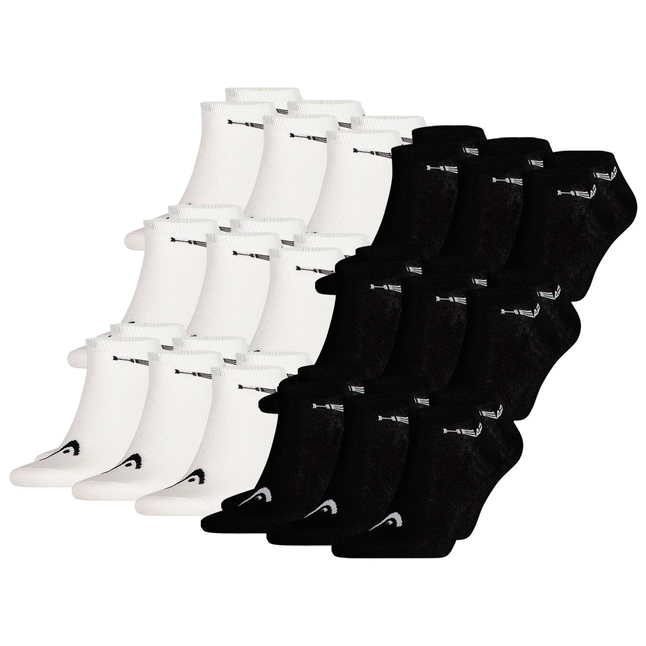 Head Sneakersocken HEAD SNEAKER 18P UNISEX (18-Paar) aus Baumwollmix im 18er Pack Black (200) & White (300)