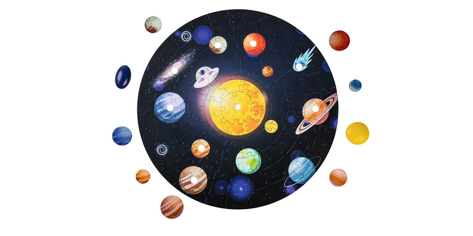 Playtive Puzzle Playtive Puzzle Sonnensystem mit LED Solar System 102 tlg., günstig online kaufen