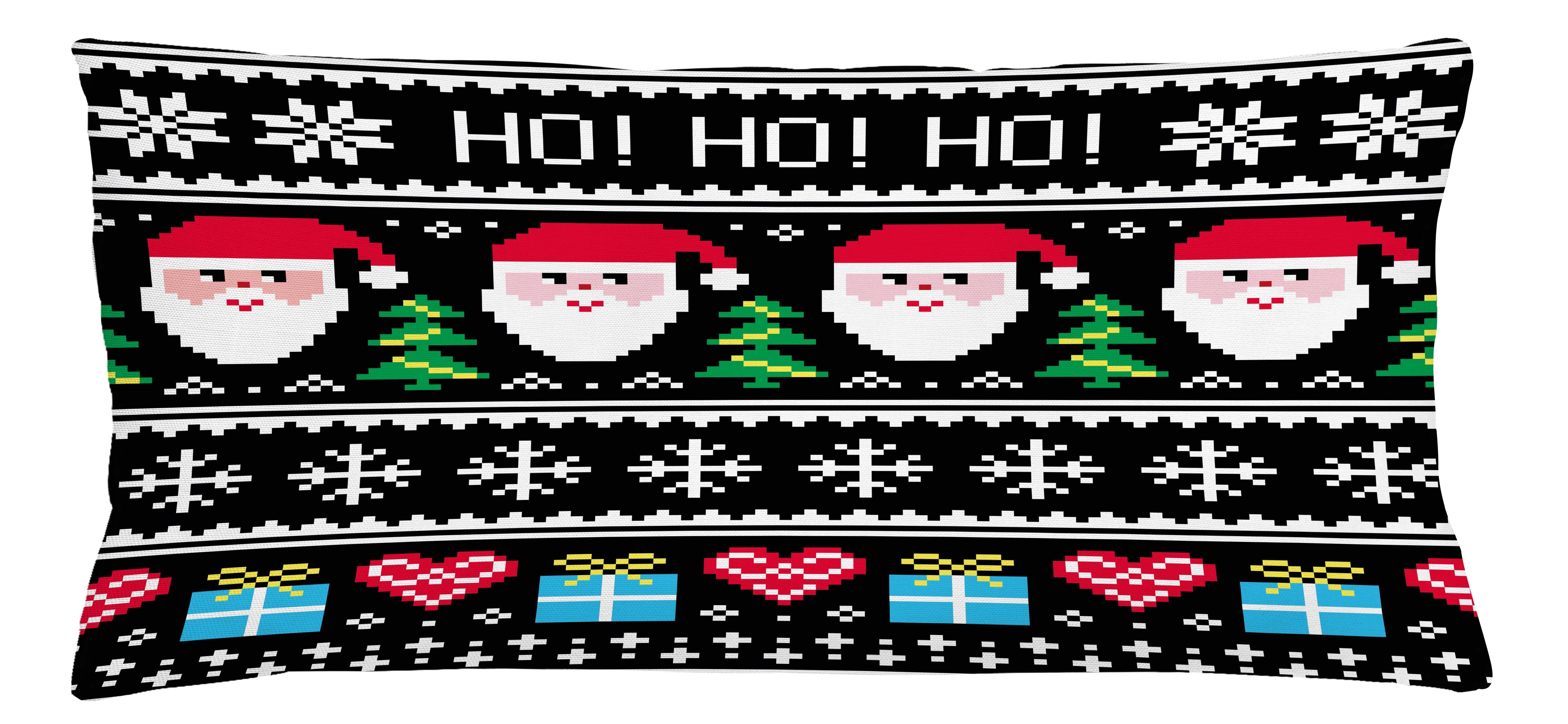 Kissenbezüge Reißverschluss Kissenhülle mit Farbfesten Farben Beidseitiger Druck, Abakuhaus (1 Stück), Weihnachten Nordic Retro Borders
