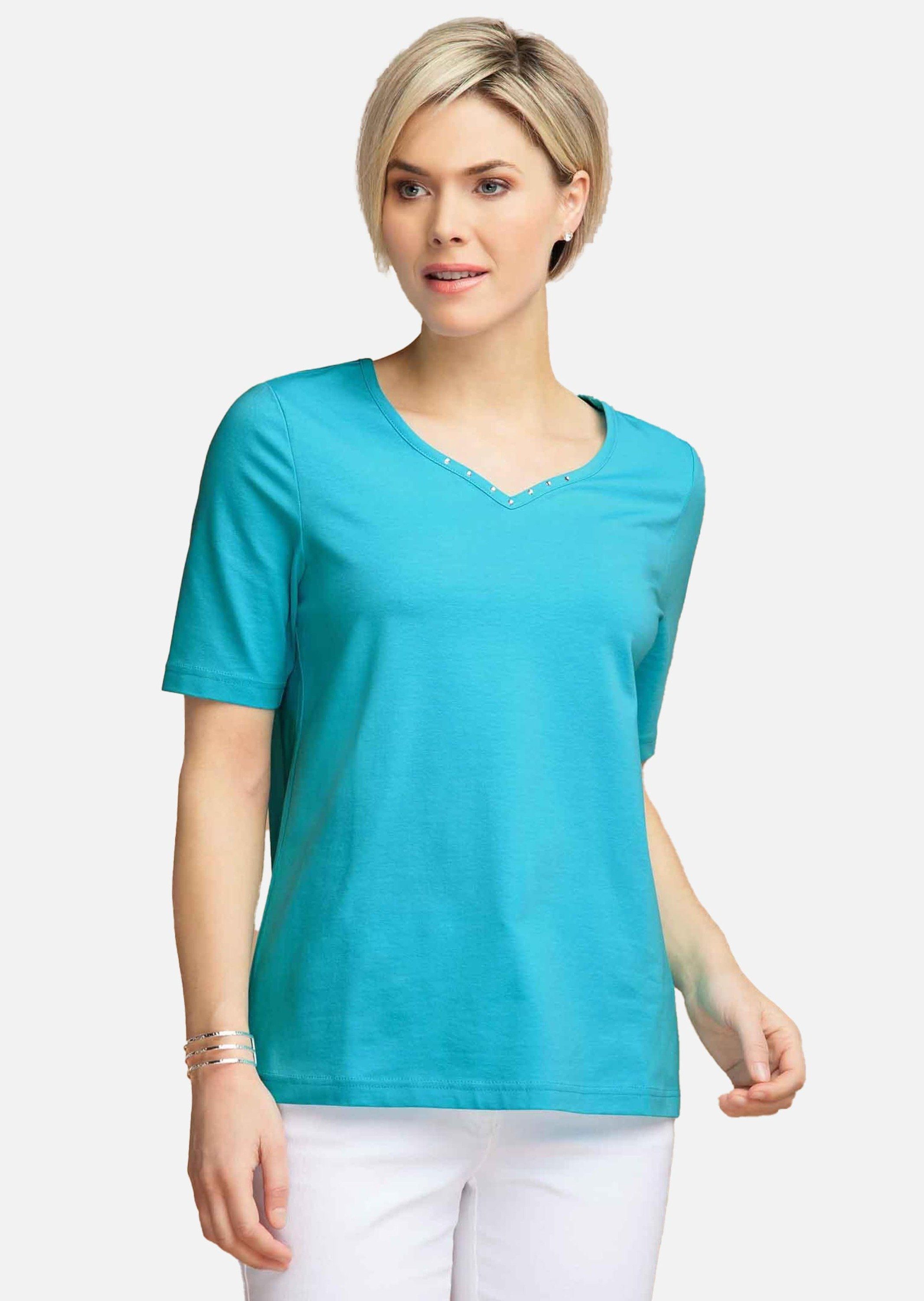 GOLDNER T-Shirt T-Shirt mit charmantem Ausschnitt günstig online kaufen