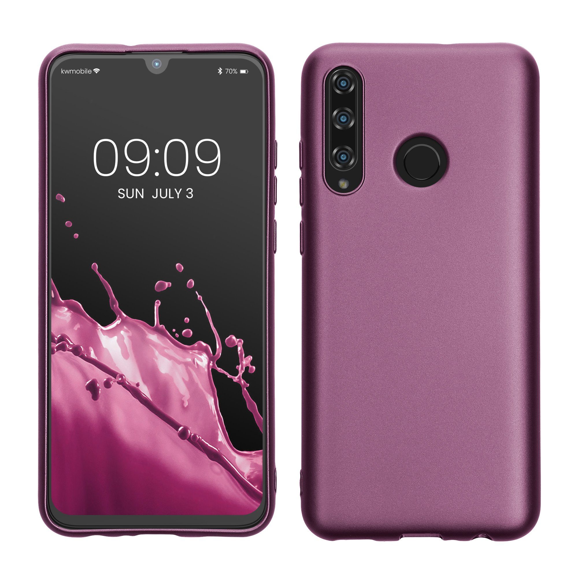 kwmobile Handyhülle Handyhülle für HONOR 20 Lite Hülle, Silikon Case metallisch schimmernd - Schutzhülle Cover