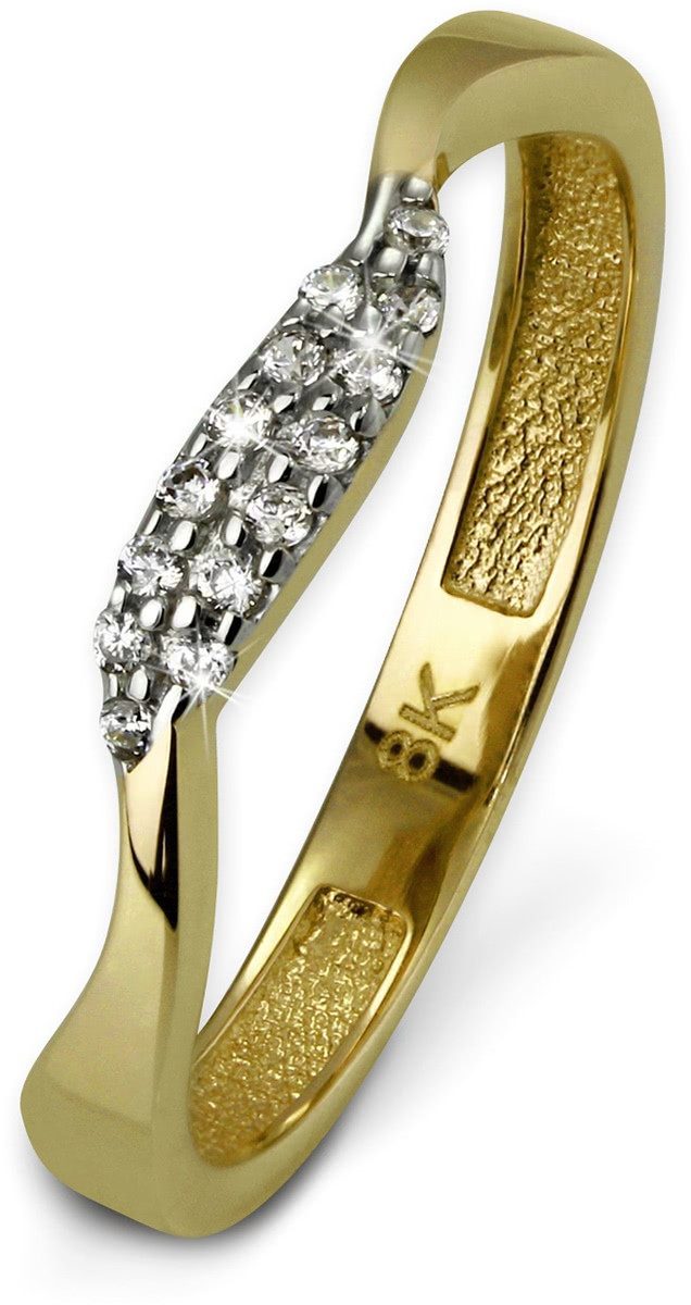 GoldDream Goldring GoldDream Ring Welle Vollgold 8 Karat GDR501XX (Fingerring), Damen Ring Welle aus 333 Gelbgold - 8 Karat, Farbe: gold, weiß