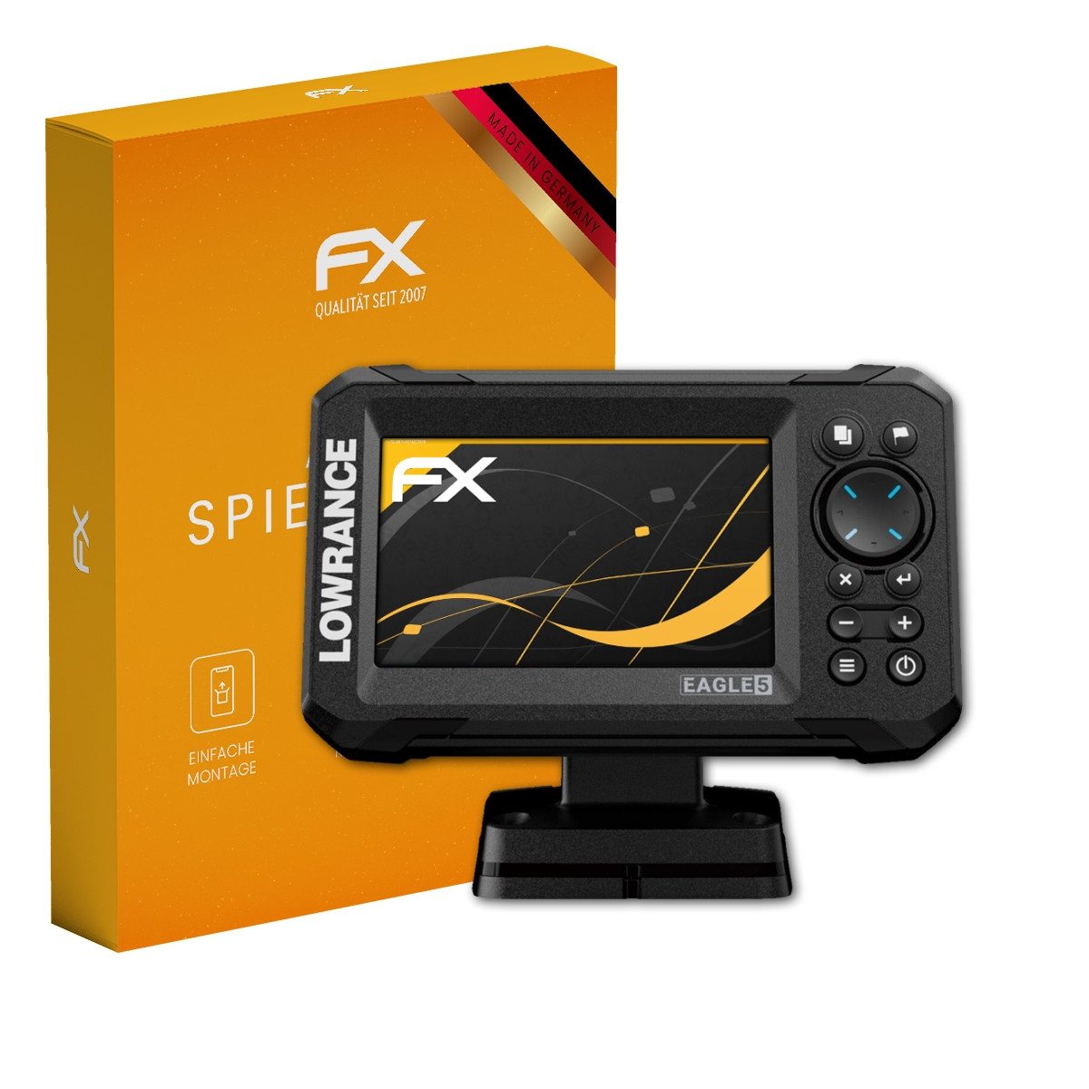 atFoliX Schutzfolie für Lowrance Eagle 5, Entspiegelnd und stoßdämpfend