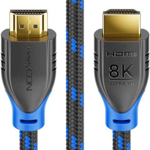 deleyCON deleyCON 3m 8K UHD-2 HDMI 2.1 Nylon Kabel 8K@60Hz 4K@120Hz DTS HDR HDMI-Kabel