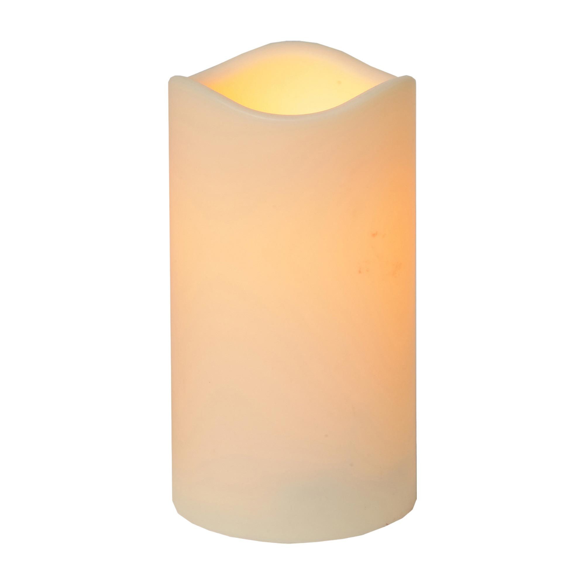 STAR TRADING LED-Kerze Paul (1-tlg), outdoor Kunststoff creme 6/18h Timer 7,5x15cm warmweiß