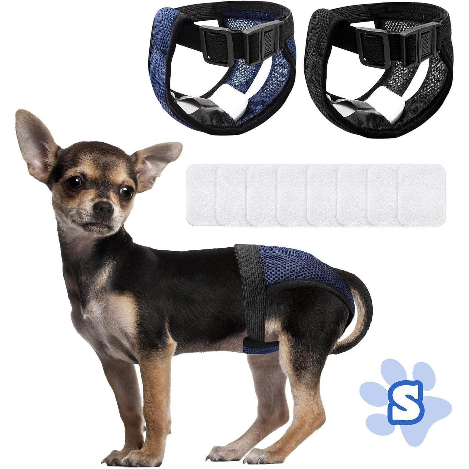 LuxusKollektion Hundewindel Hundewindeln 2er Pack Wiederverwendbare Läufigkeitshose Verstellbar