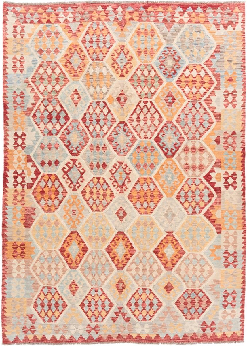 Orientteppich Kelim Afghan 208x284 Handgewebter Orientteppich, Nain Trading, rechteckig, Höhe: 3 mm