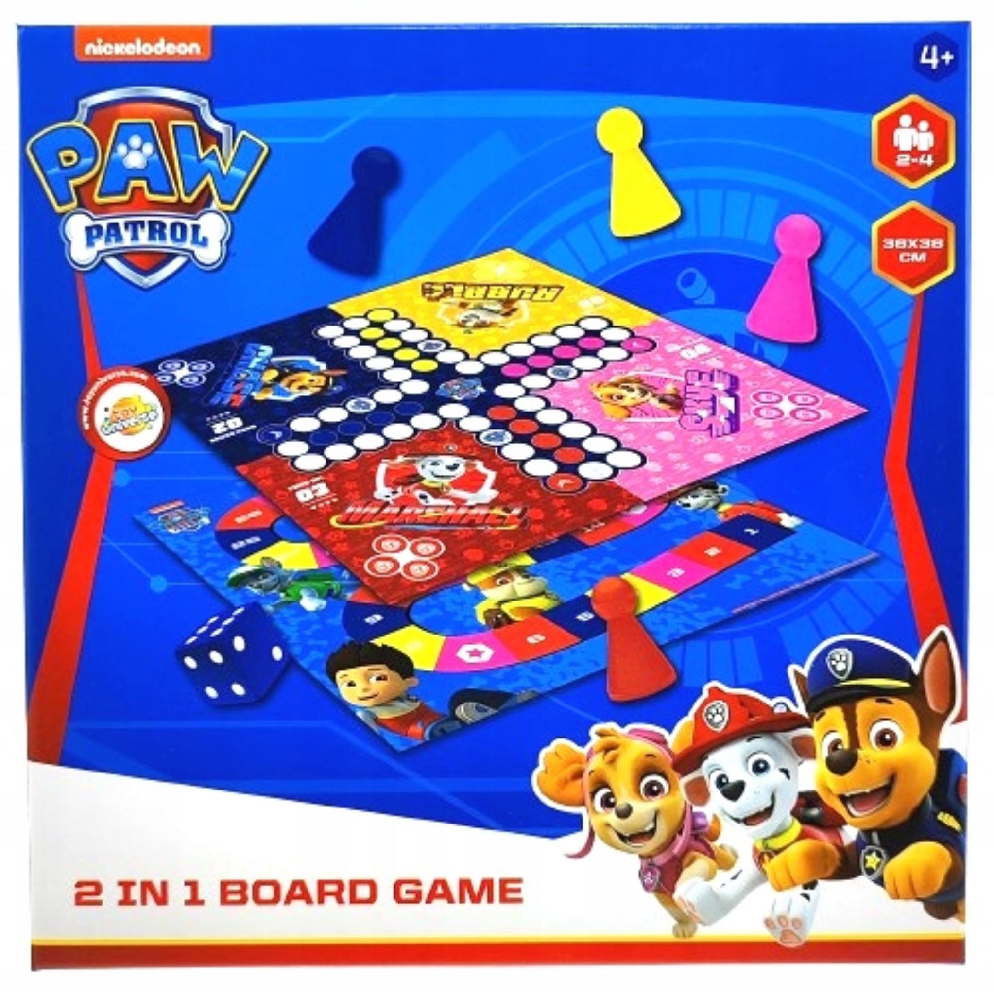 Spielwelt 2w1 Brettspiel für Kinder - PAW Patrol Ludo + Wettrennen!