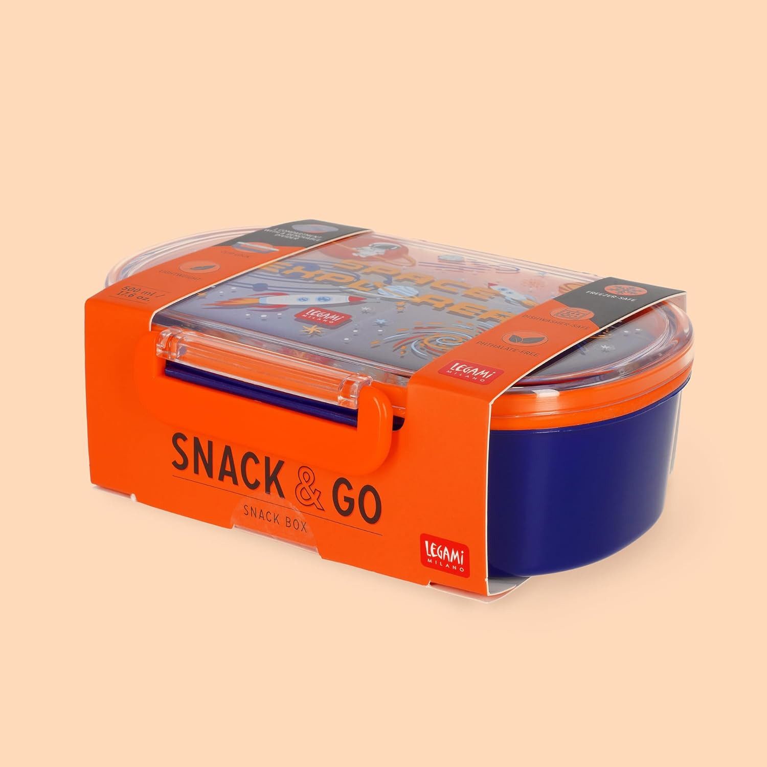 Legami Federmäppchen LEGAMI Snack & Go Lunchbox Space 500 ml mit Trenner