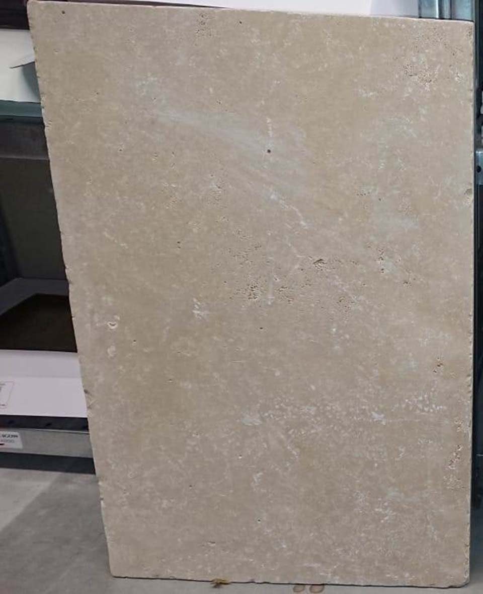 beige Naturstein Fliese Travertin Chiaro Bodenfliese Naturstein Mosani braun