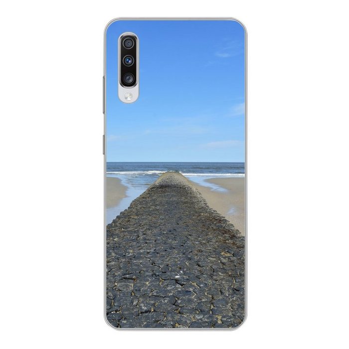 MuchoWow Handyhülle Nordsee - Strand - Wasser Phone Case Handyhülle Samsung Galaxy A70 Silikon Schutzhülle