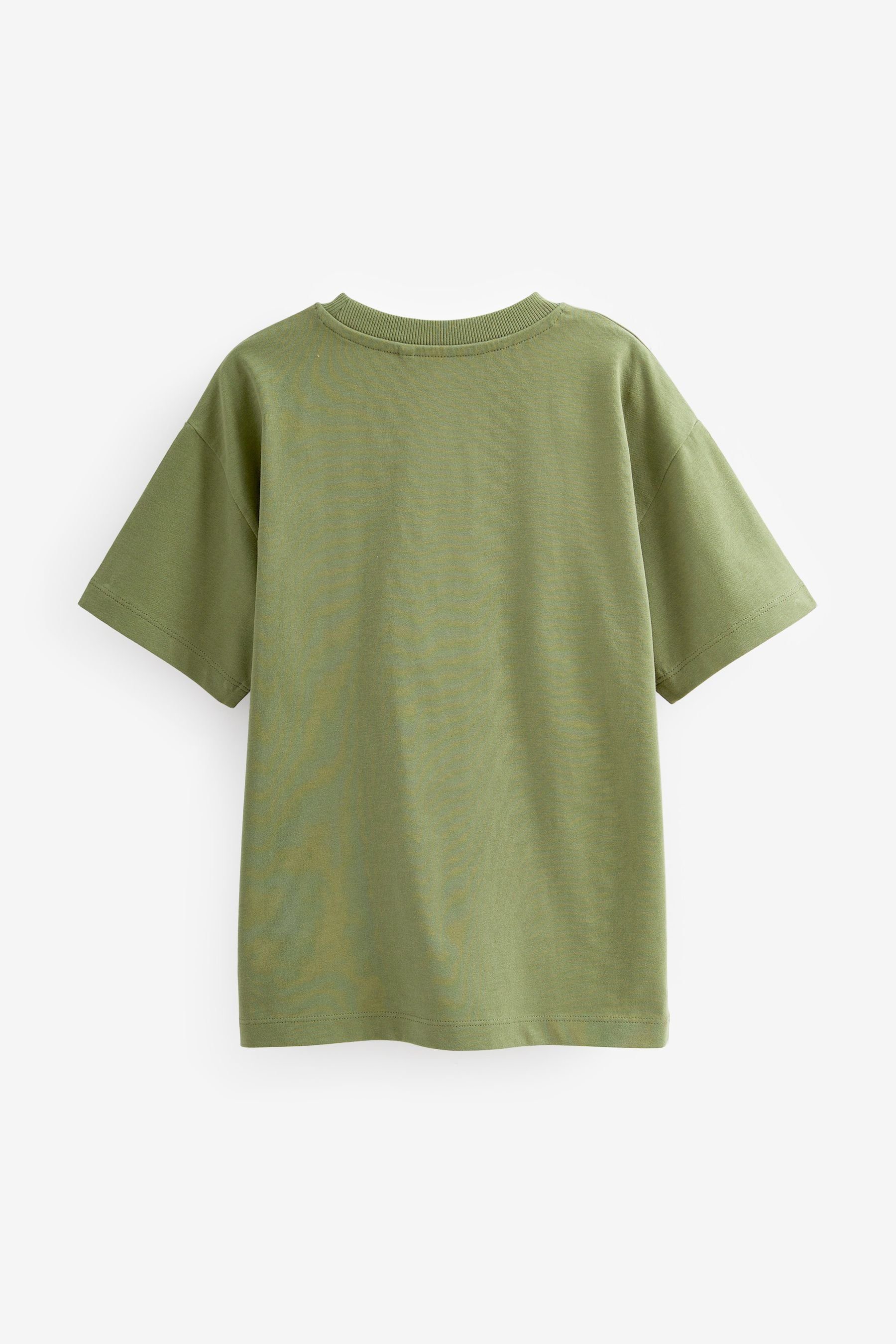 Khaki Fit (1-tlg) T-Shirt T-Shirt Next Green Kurzärmeliges Relaxed