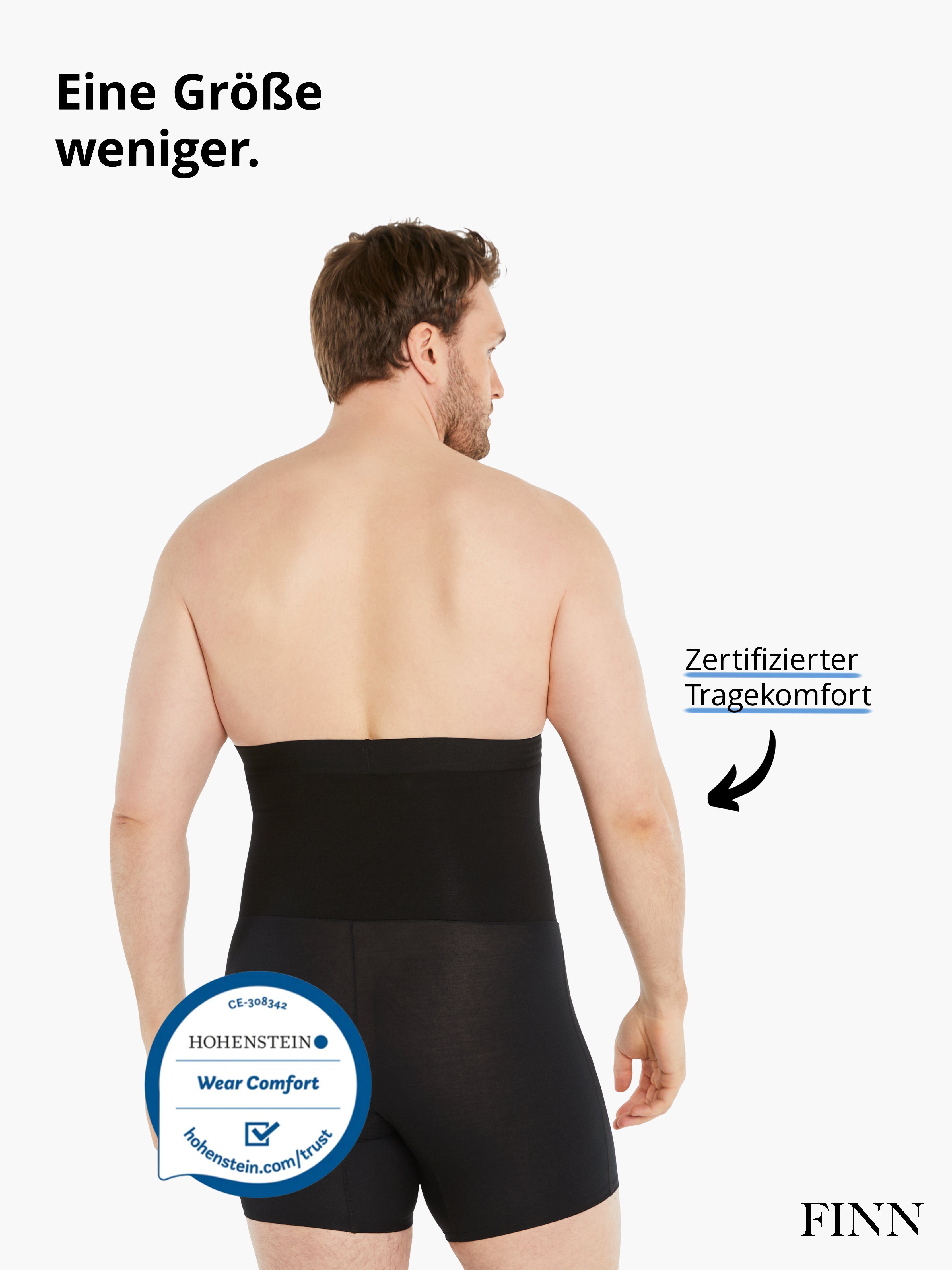FINN Design Shapinghose mit starker Kompression - Shapewear Shorts Herren mit Bauch-Weg Effekt Figurformende Kompressionsshorts aus Baumwolle mit hoher Taille