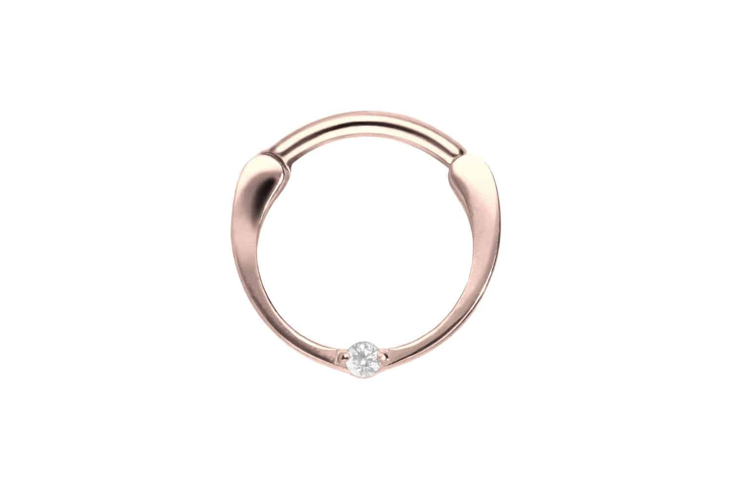 Piercing-Set Titan Segmentring Clicker EINGEFASSTER KRISTALL
