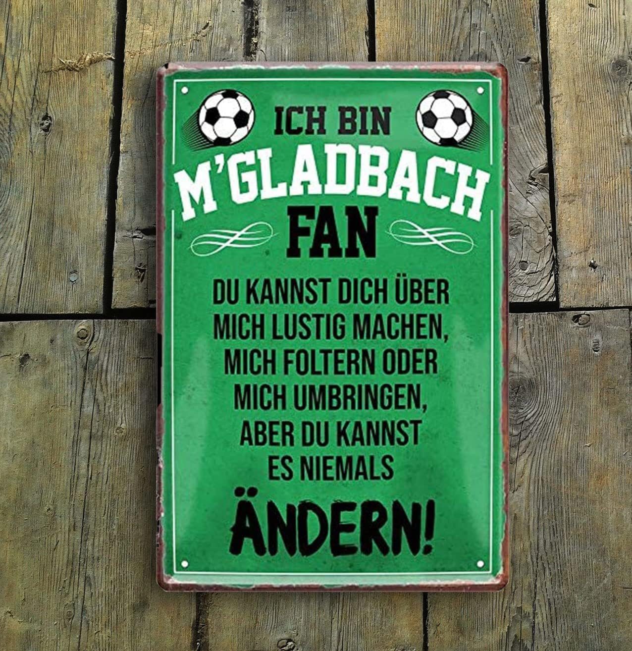 schilderkreis24 Metallschild Blechschild Ich bin M' Gladbach Fan 20x30cm